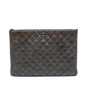 Chanel O Case Clutch Quilted Caviar #245193C10B